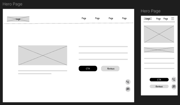 Low-fidelity prototype: Hero page
