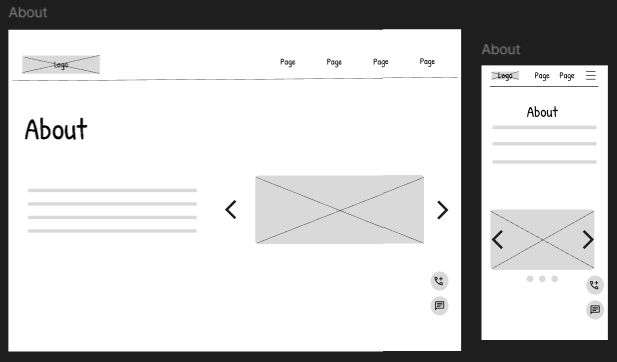 Low-fidelity prototype: About page