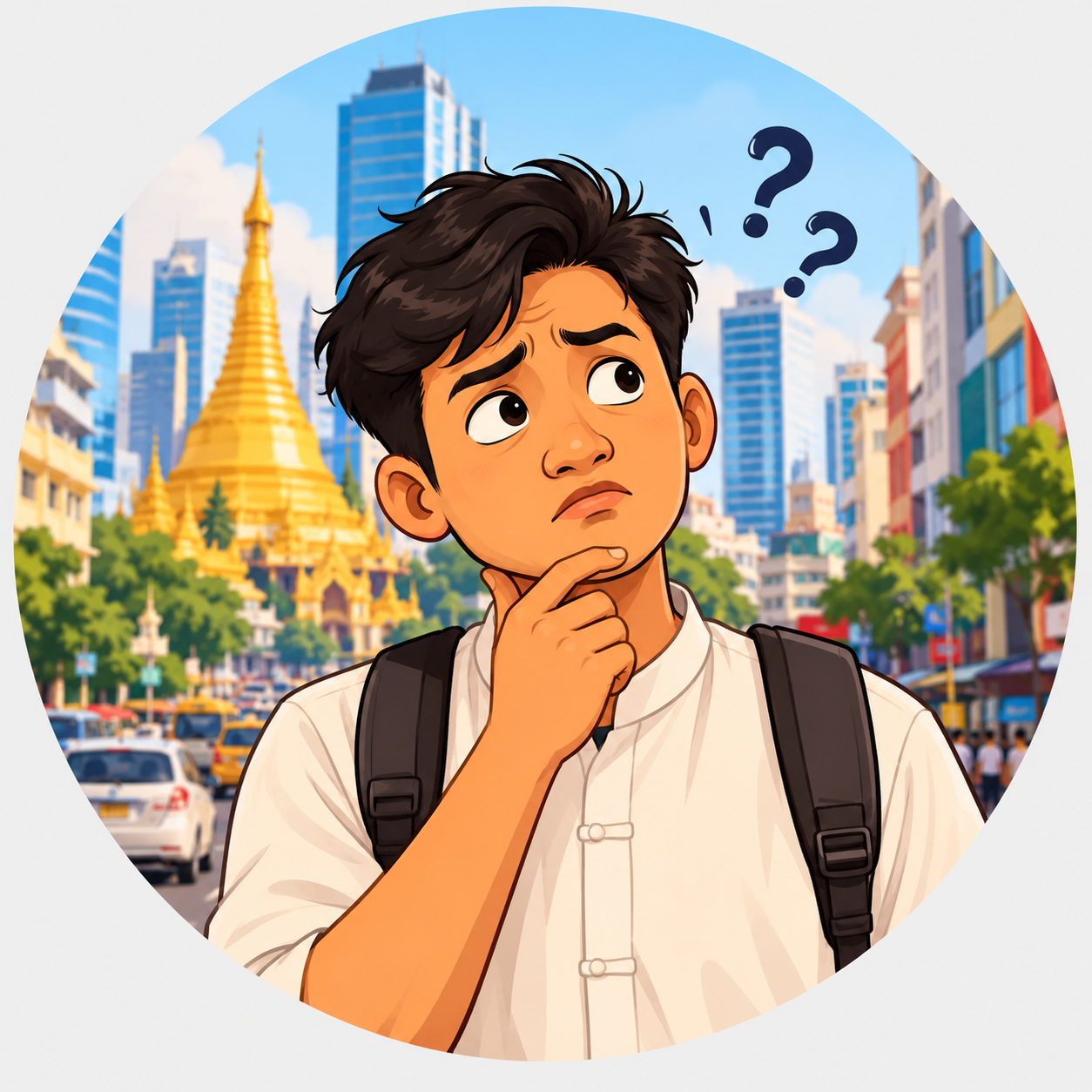 Illustration of a customer shopping at a local market